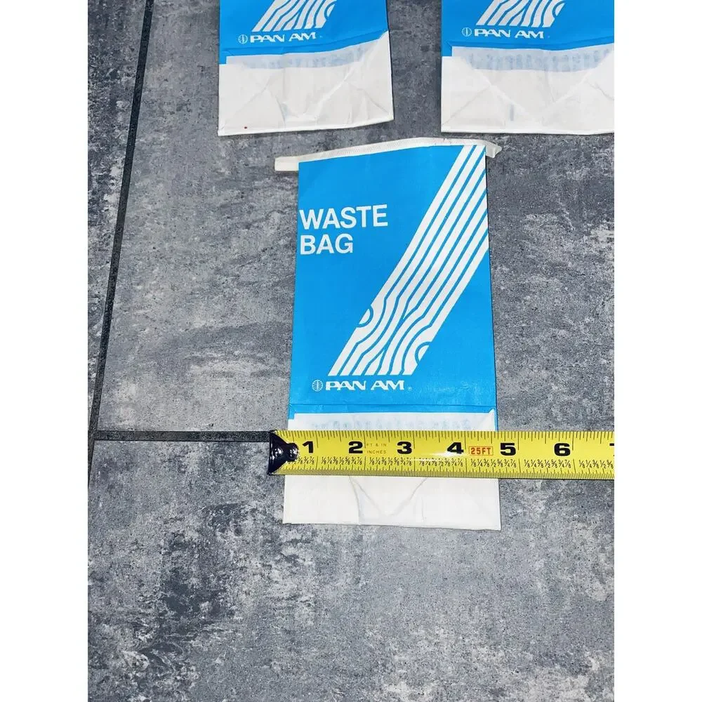 3 Vintage PAN AM Airline paper waste bag new Lot Airplane PANAM Vintage Logo